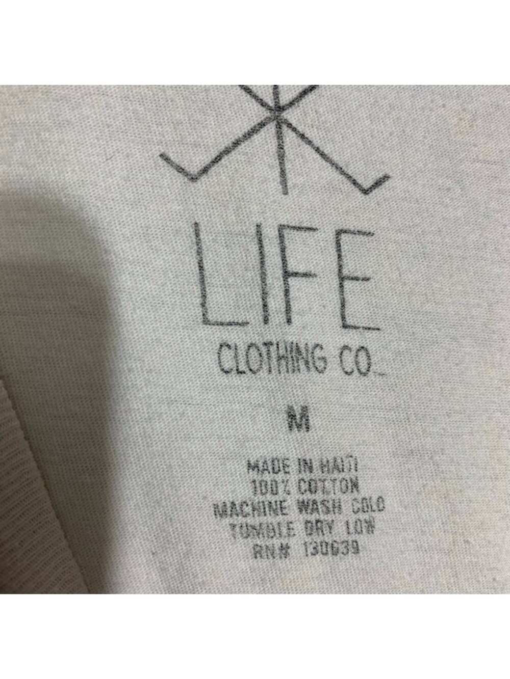 Life Clothing Co Woodstock Graphic T-Shirt Mens Medium Cream Peace Love Music - Picture 3 of 6